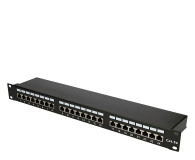 ExtraLink  Patchpanel 24p 19" 1U STP 5e półka (czarna) - 1323218 - zdjęcie 1
